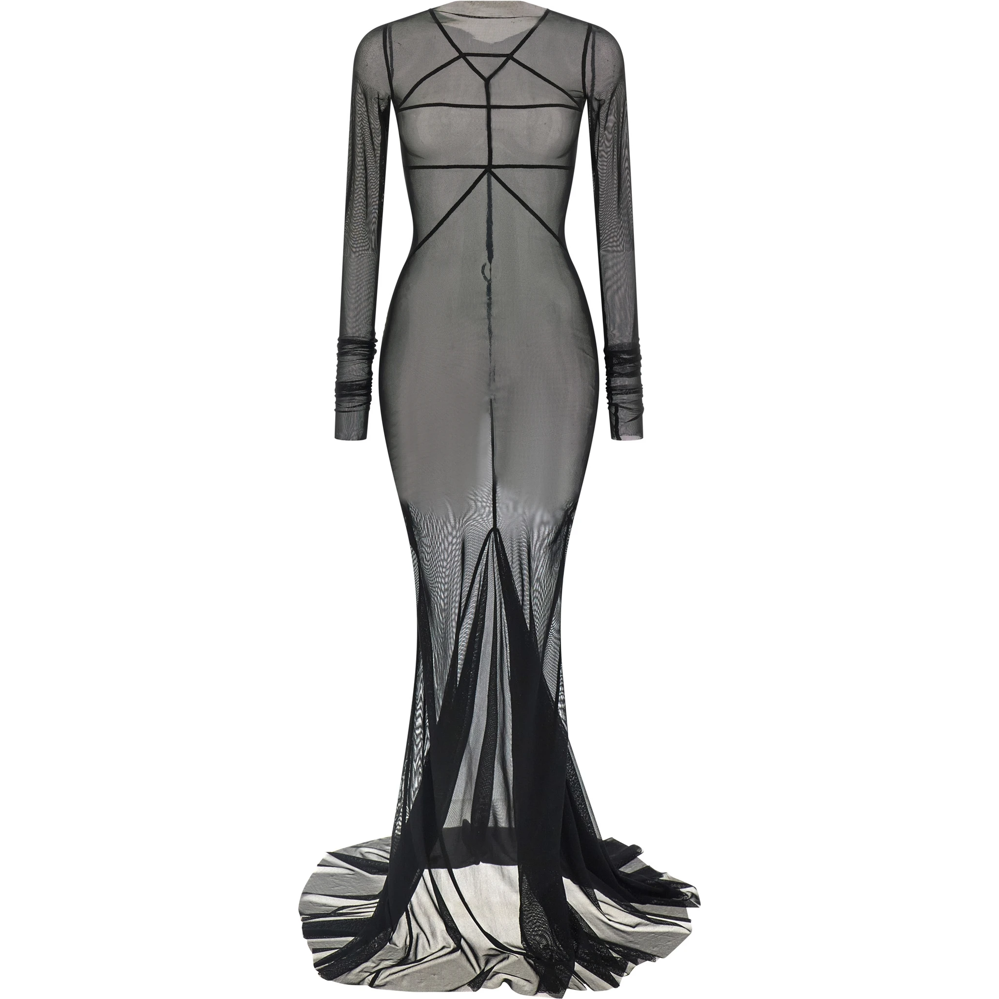 Black Nylon Long Dress