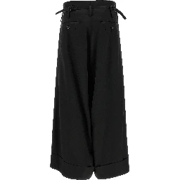 Black Acetate Flared Pants
