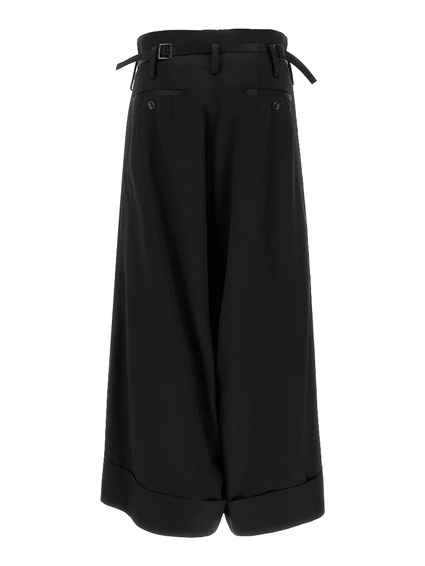 Black Acetate Flared Pants