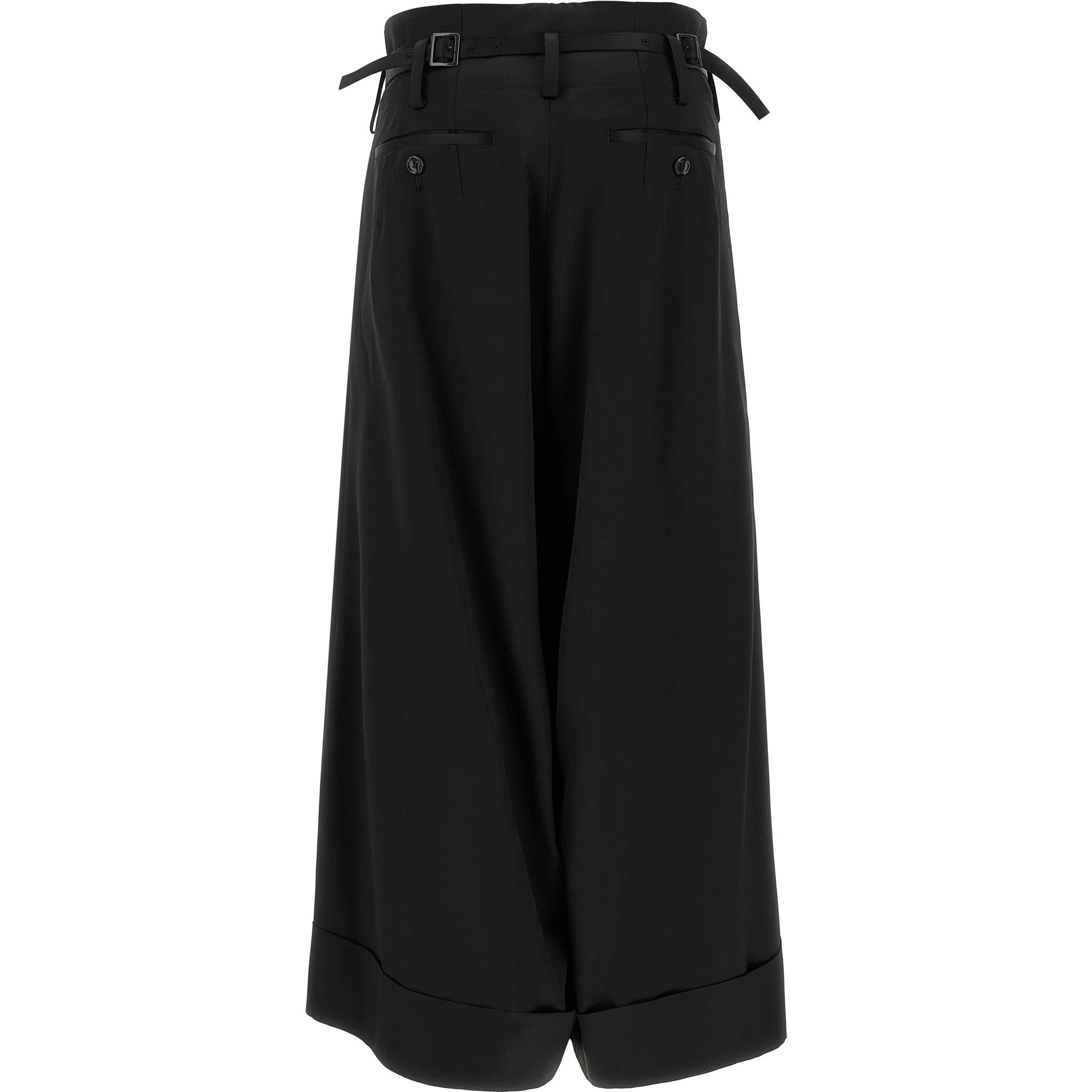 Black Acetate Flared Pants