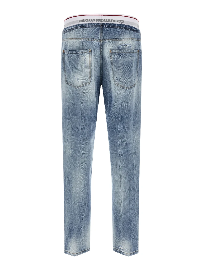 Blue Cotton Relaxed Fit Jeans