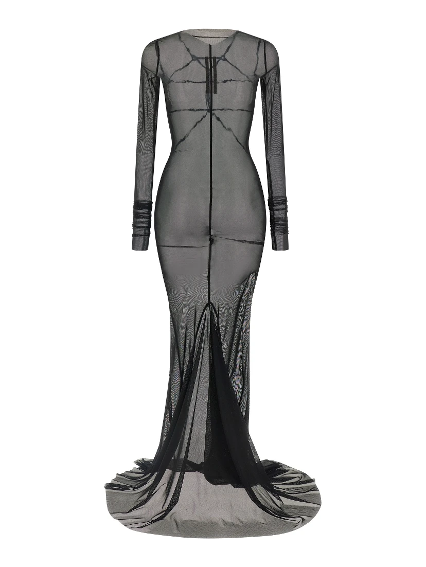 Black Nylon Long Dress