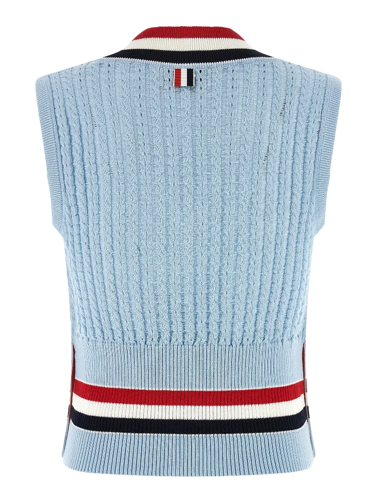 Blue Cotton Sleeveless Jacket alternative