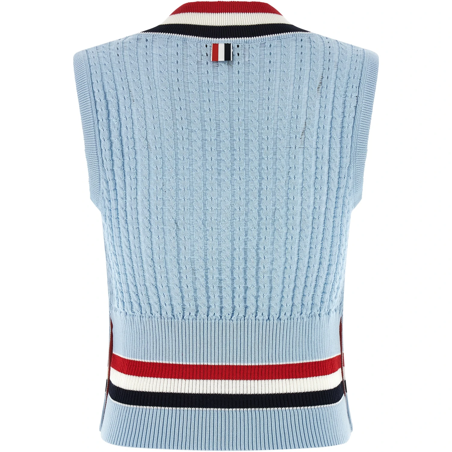 Blue Cotton Sleeveless Jacket