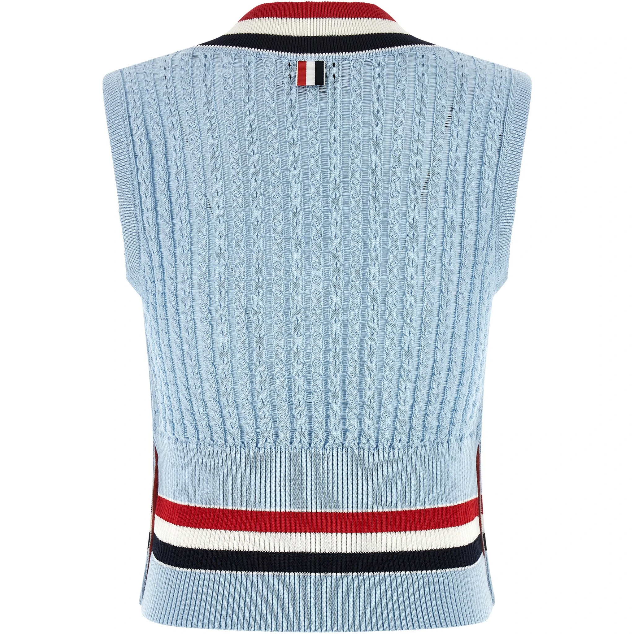 Blue Cotton Sleeveless Jacket