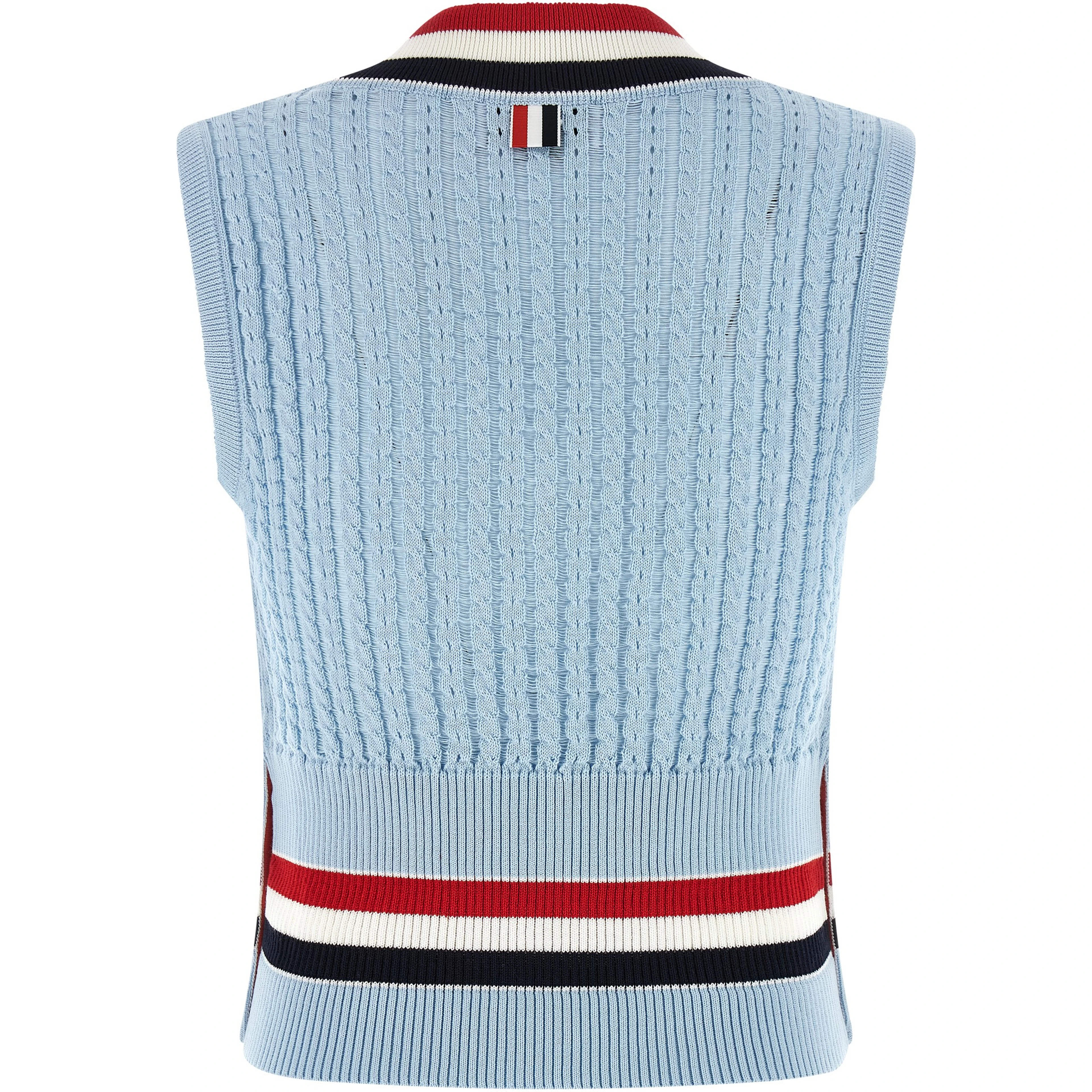 Blue Cotton Sleeveless Jacket