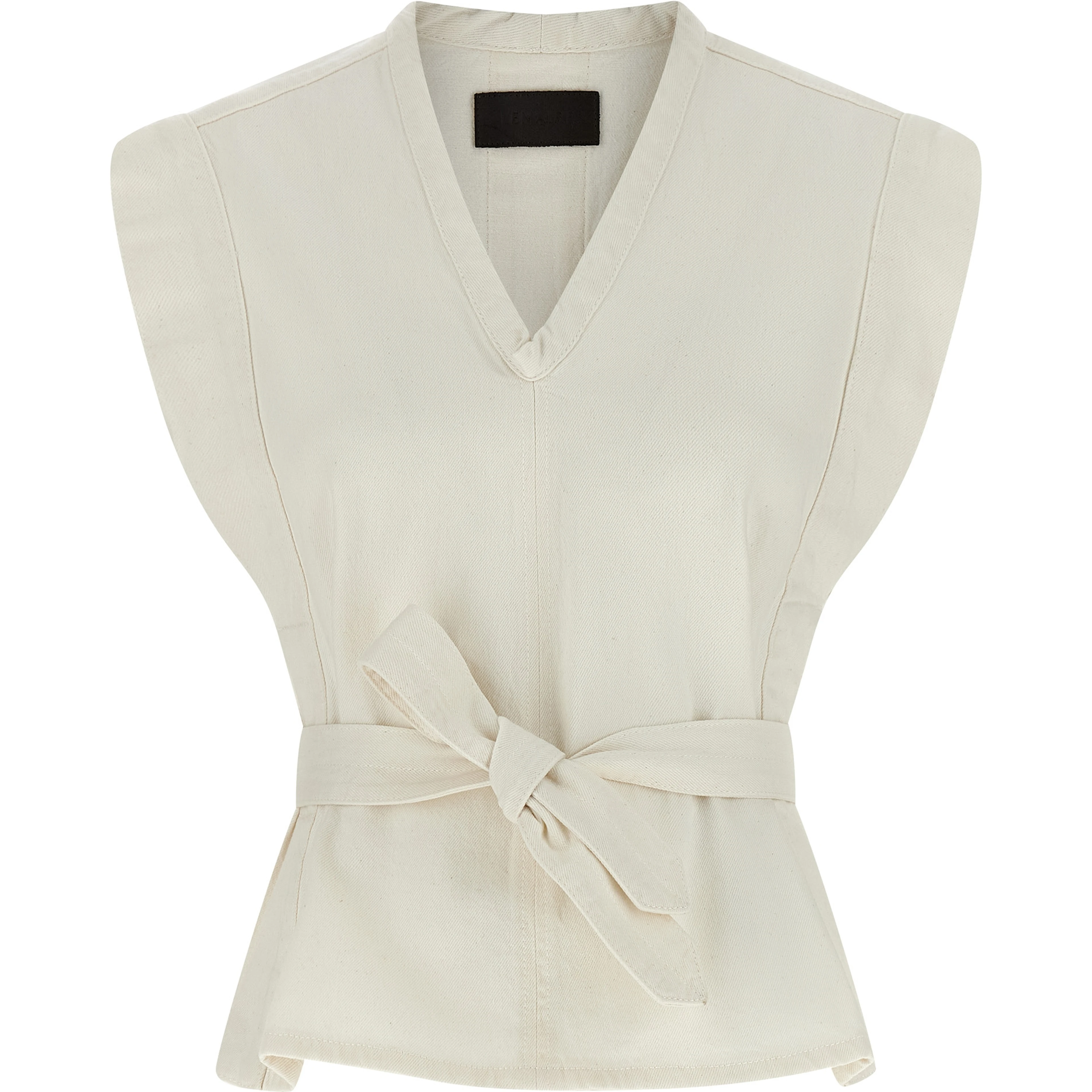 White Cotton Sleeveless Jacket