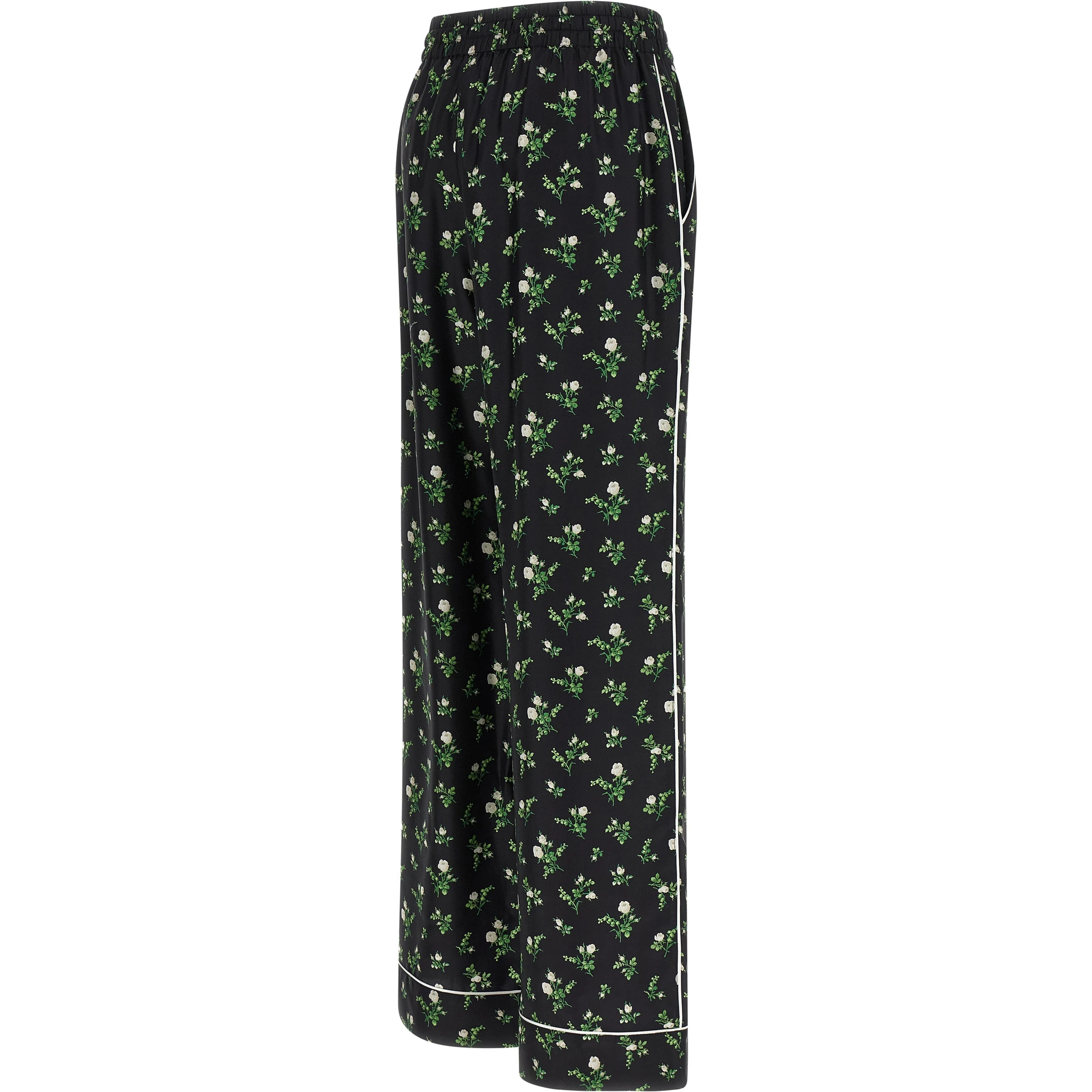 Black Silk Casual Pants