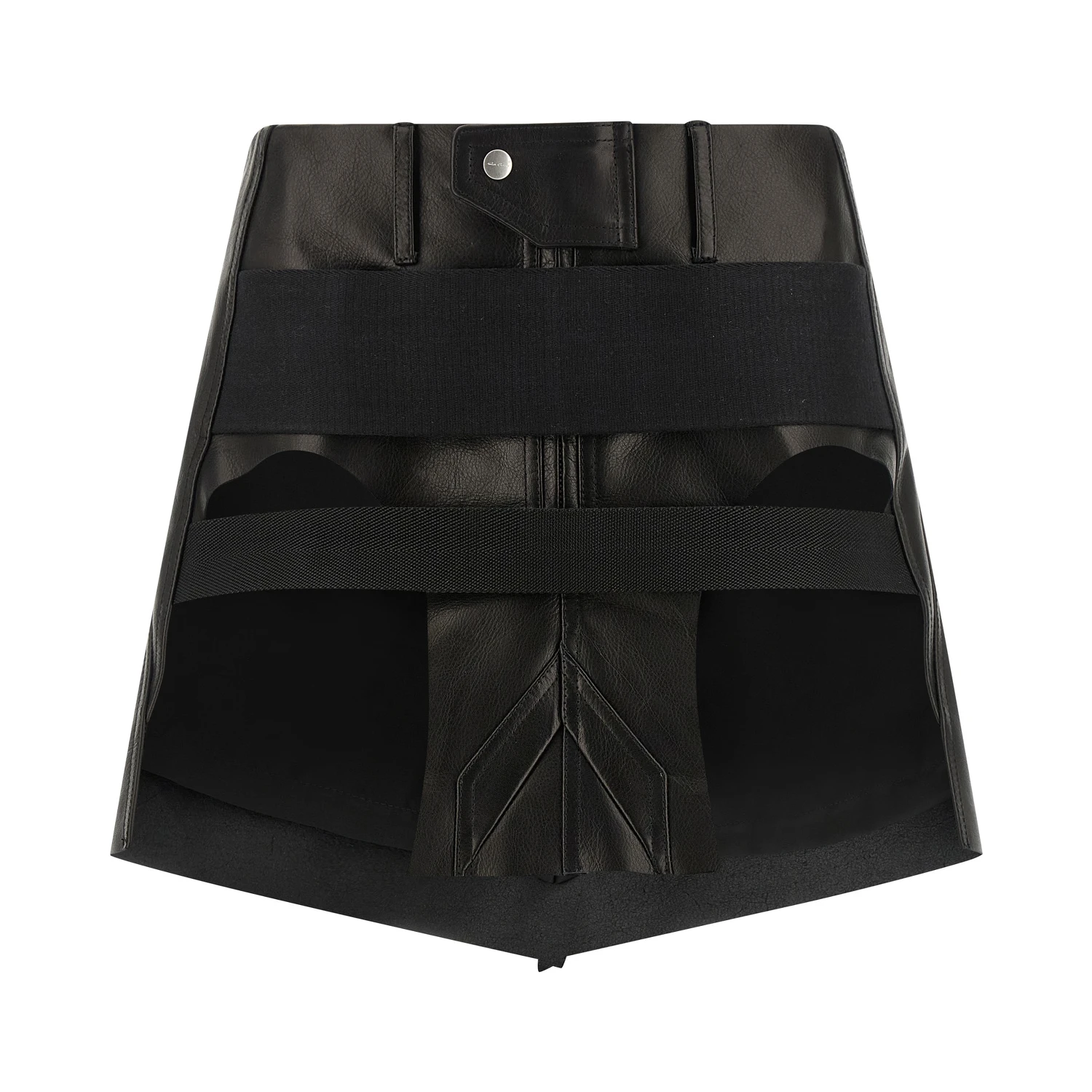 Black Calfskin Long Skirt