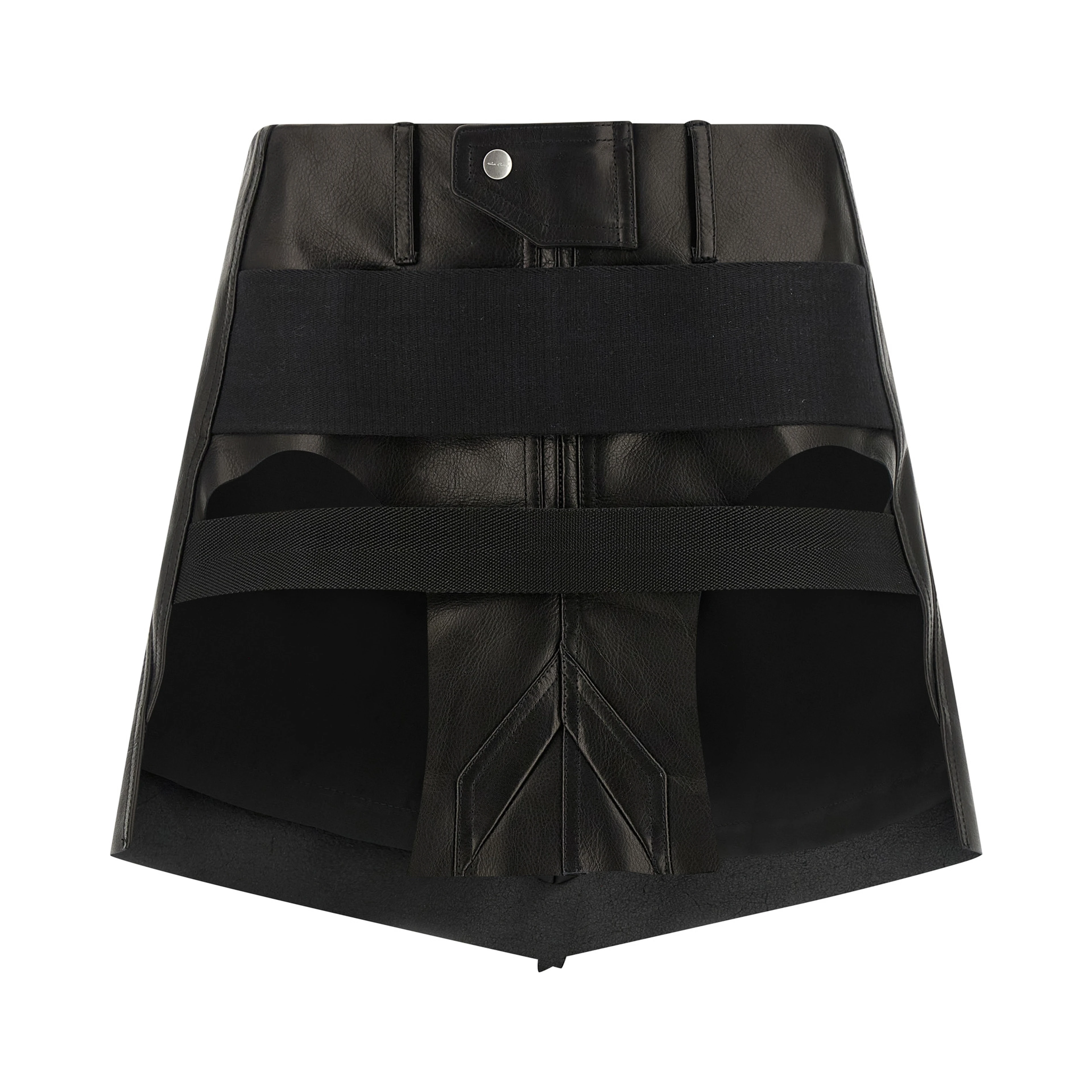 Black Calfskin Long Skirt