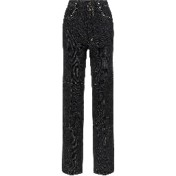 Black Cotton High-Waisted Jean