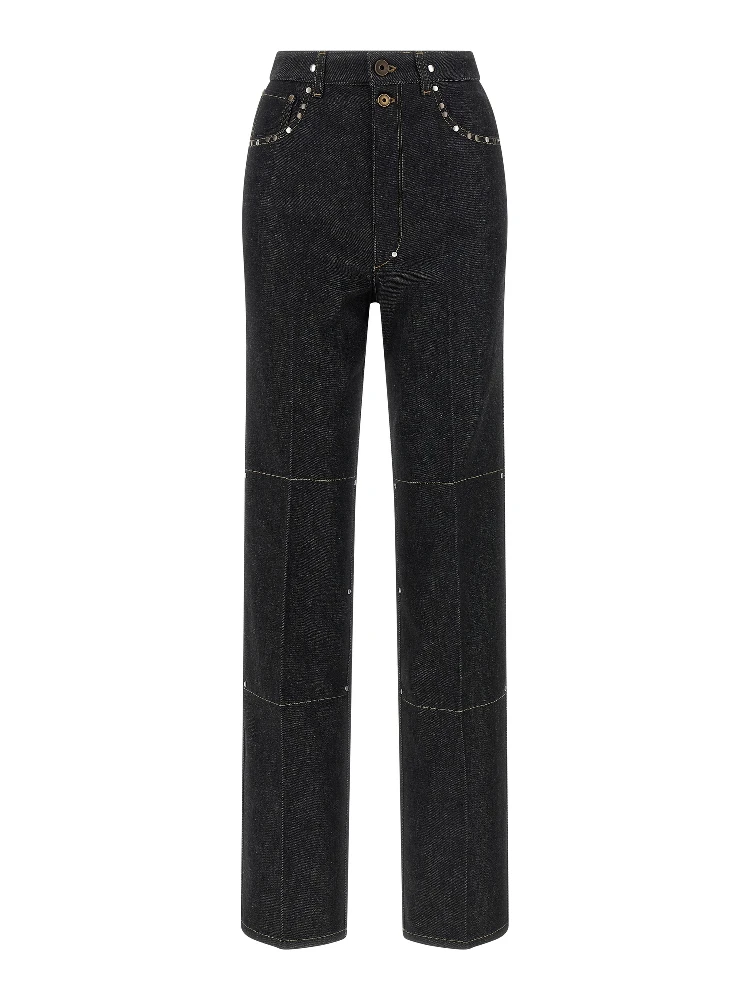 Black Cotton High-Waisted Jean
