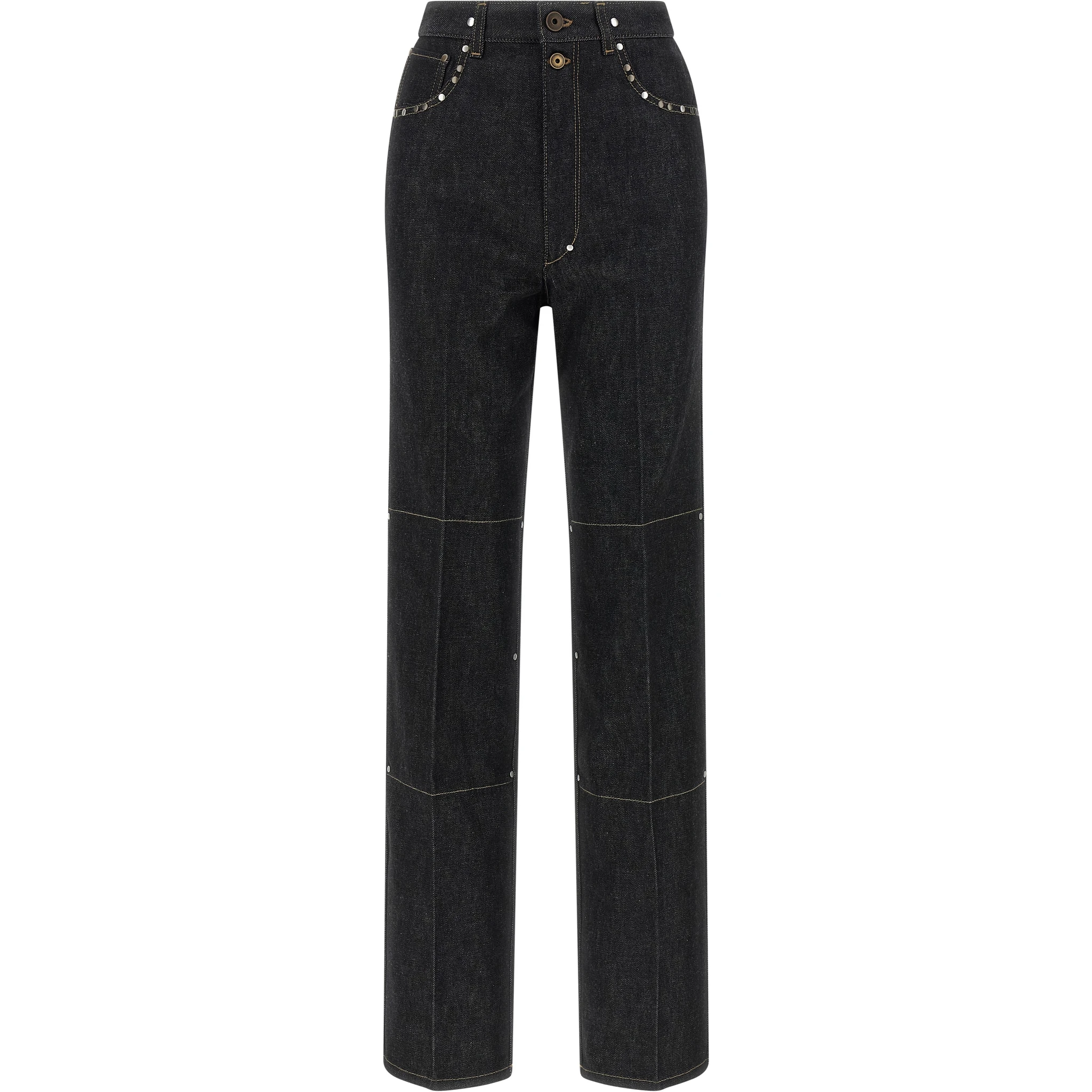 Black Cotton High-Waisted Jean