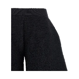 Black Polyester Cropped Pants