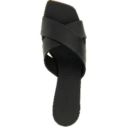 Black Calfskin Mid Heel Pumps