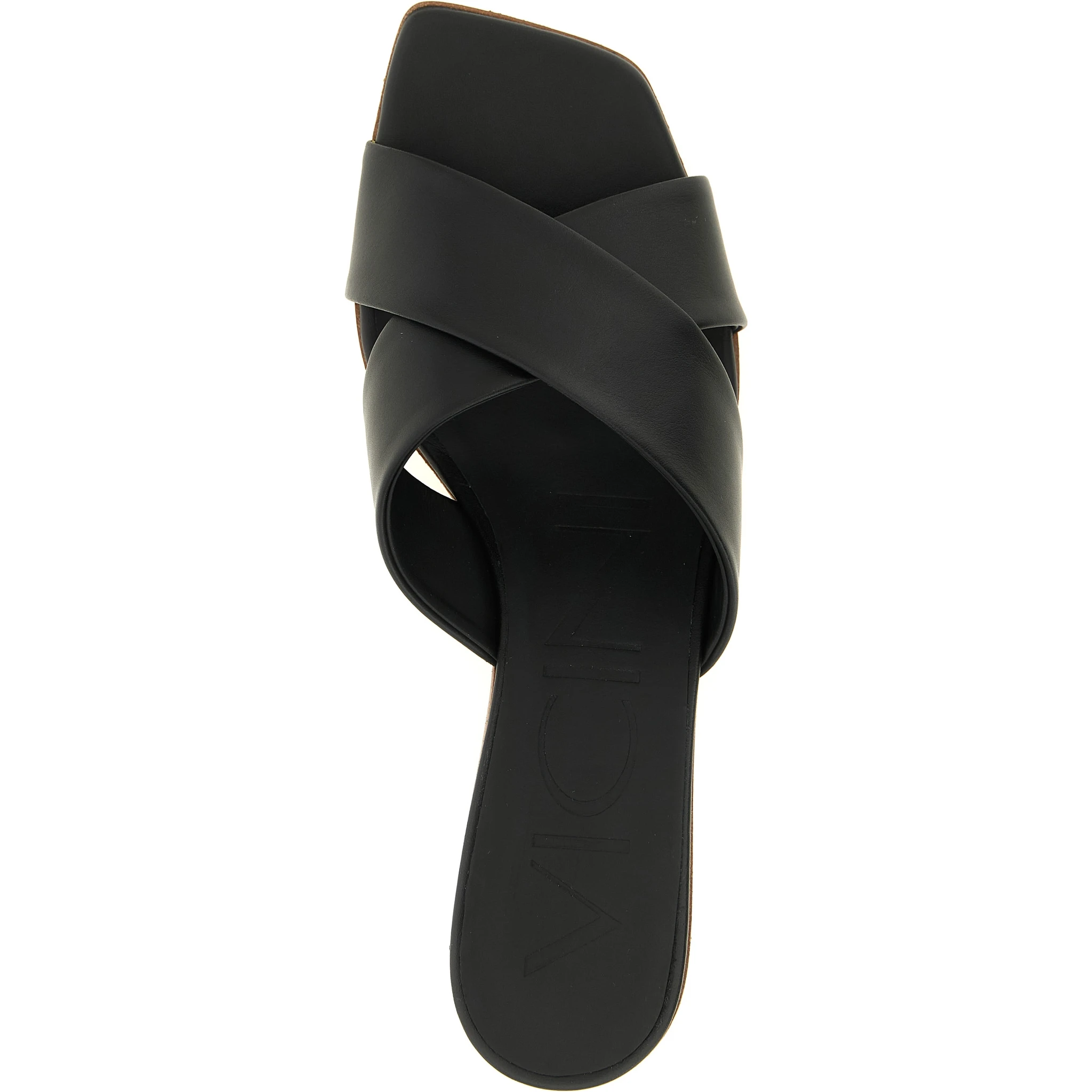 Black Calfskin Mid Heel Pumps