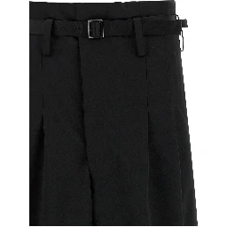 Black Acetate Flared Pants