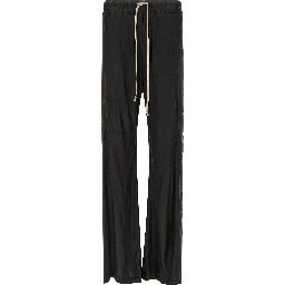Black Acetate Casual Pants