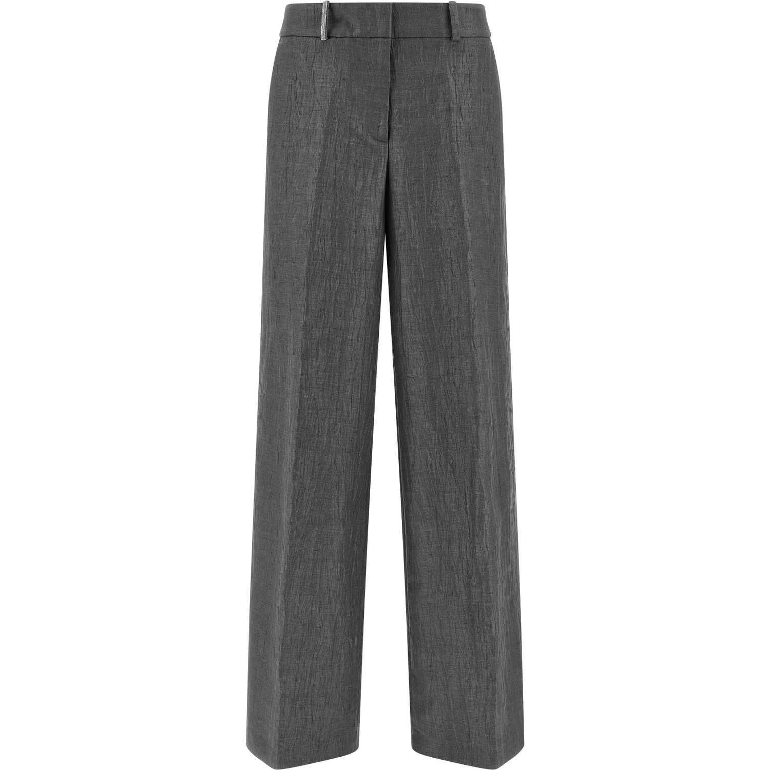 Gray Linen Casual Pants
