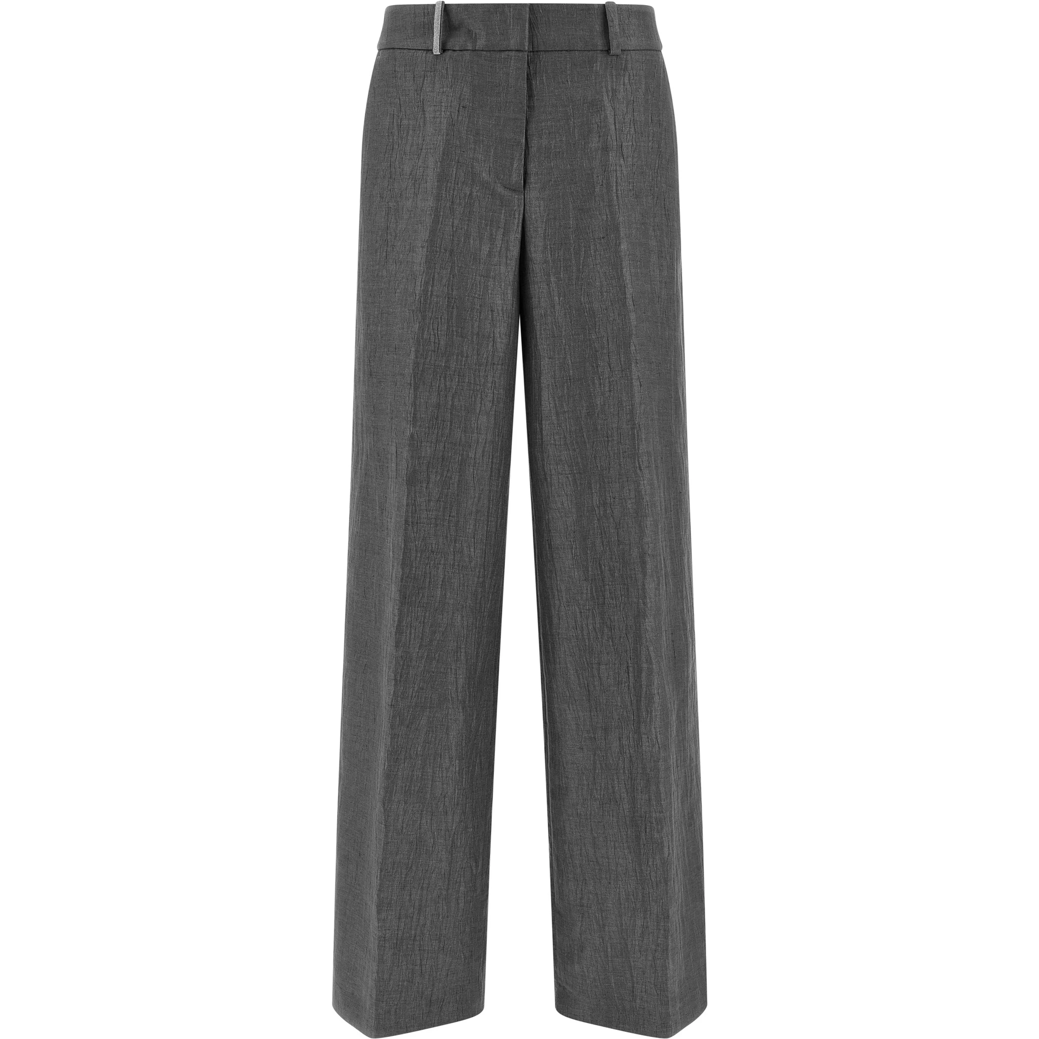 Gray Linen Casual Pants
