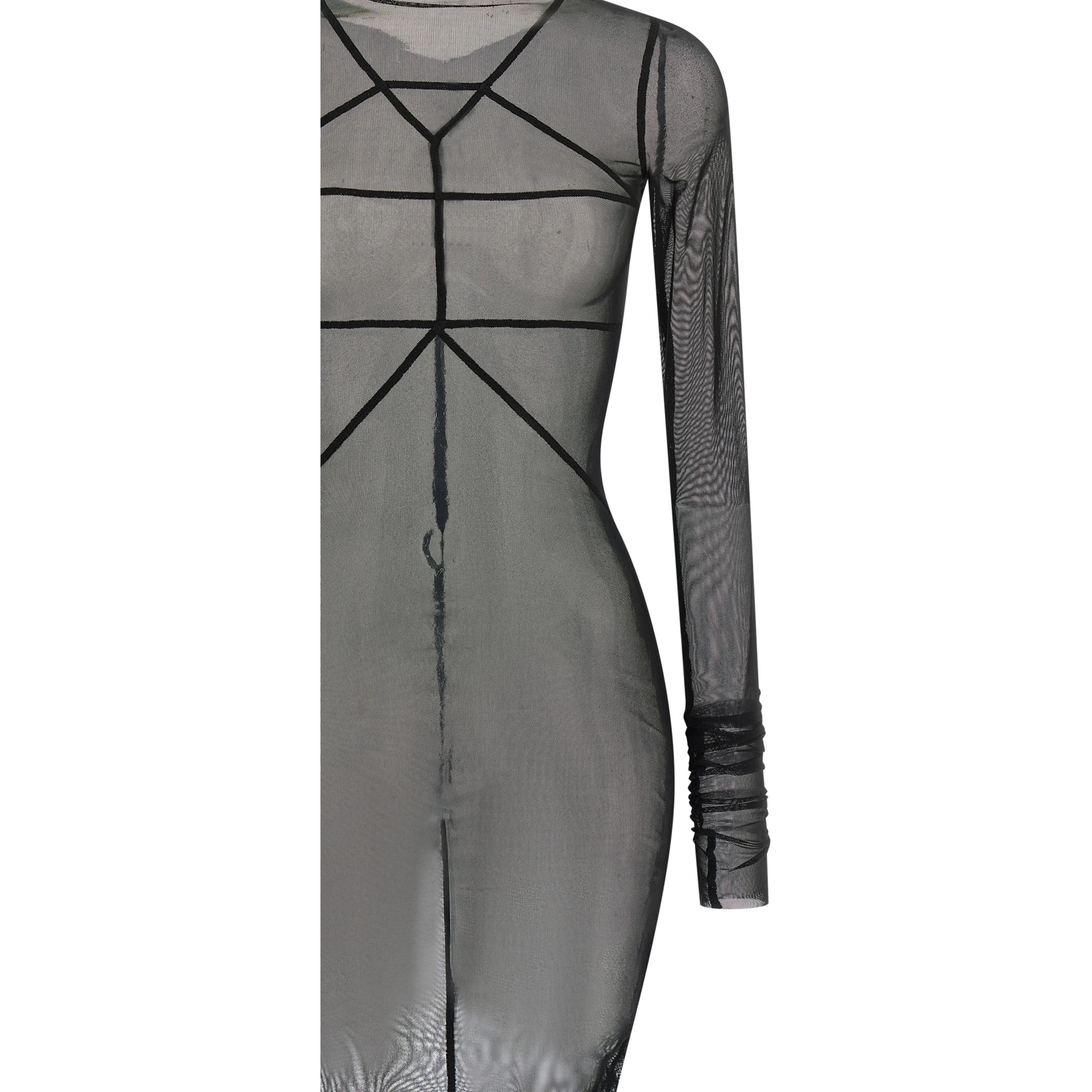 Black Nylon Long Dress