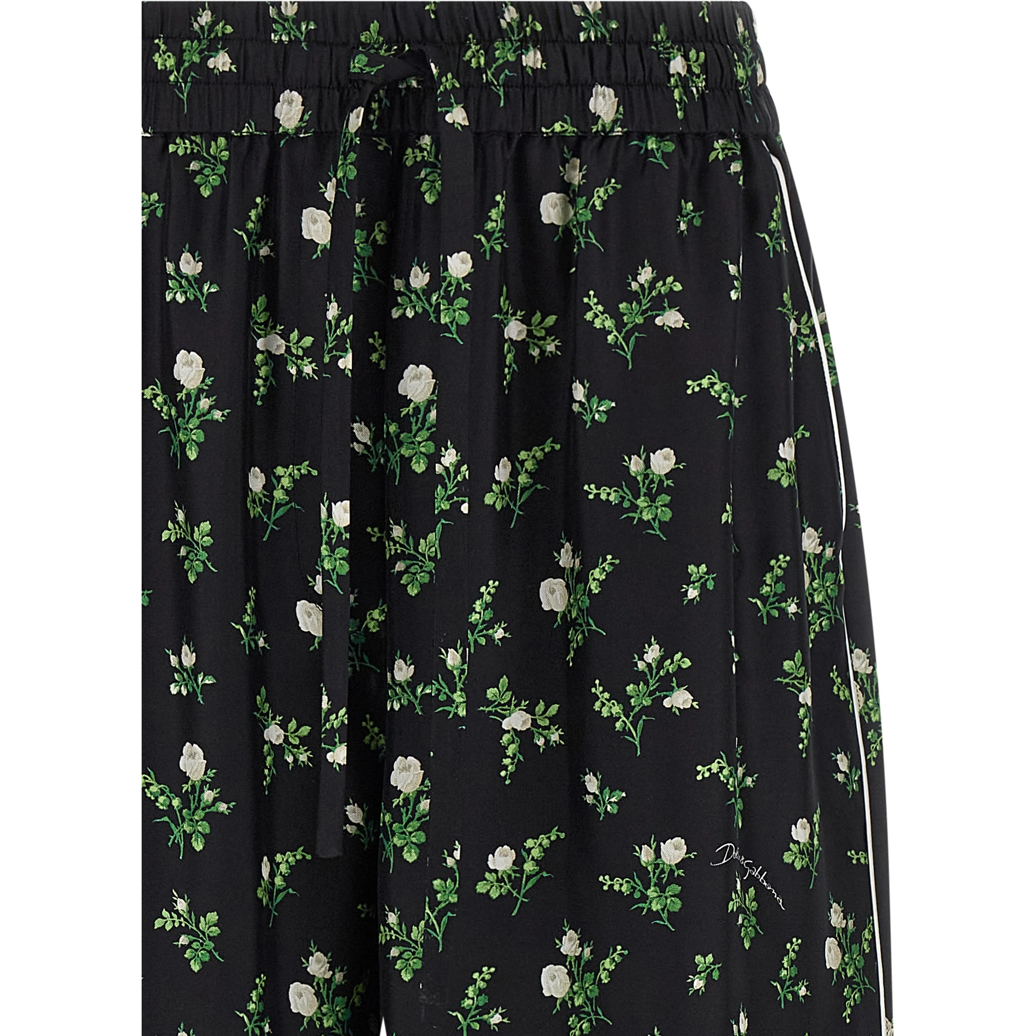 Black Silk Casual Pants