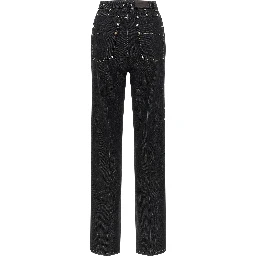 Black Cotton High-Waisted Jean