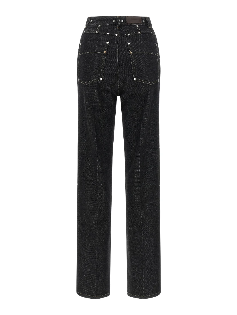 Black Cotton High-Waisted Jean