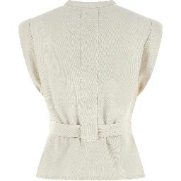 White Cotton Sleeveless Jacket