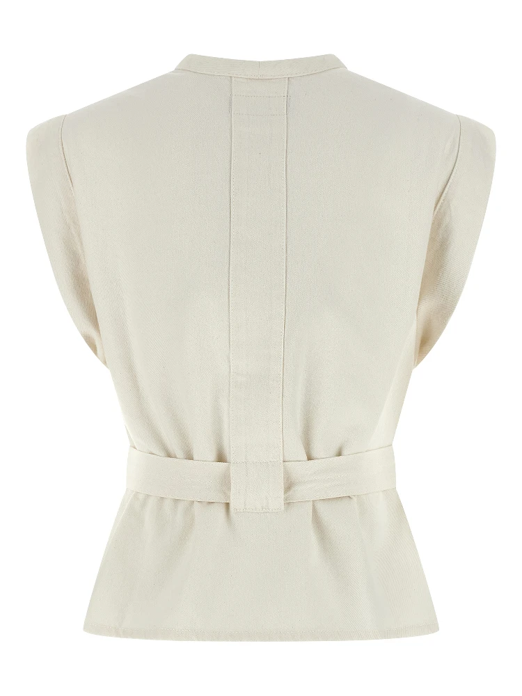 White Cotton Sleeveless Jacket alternative