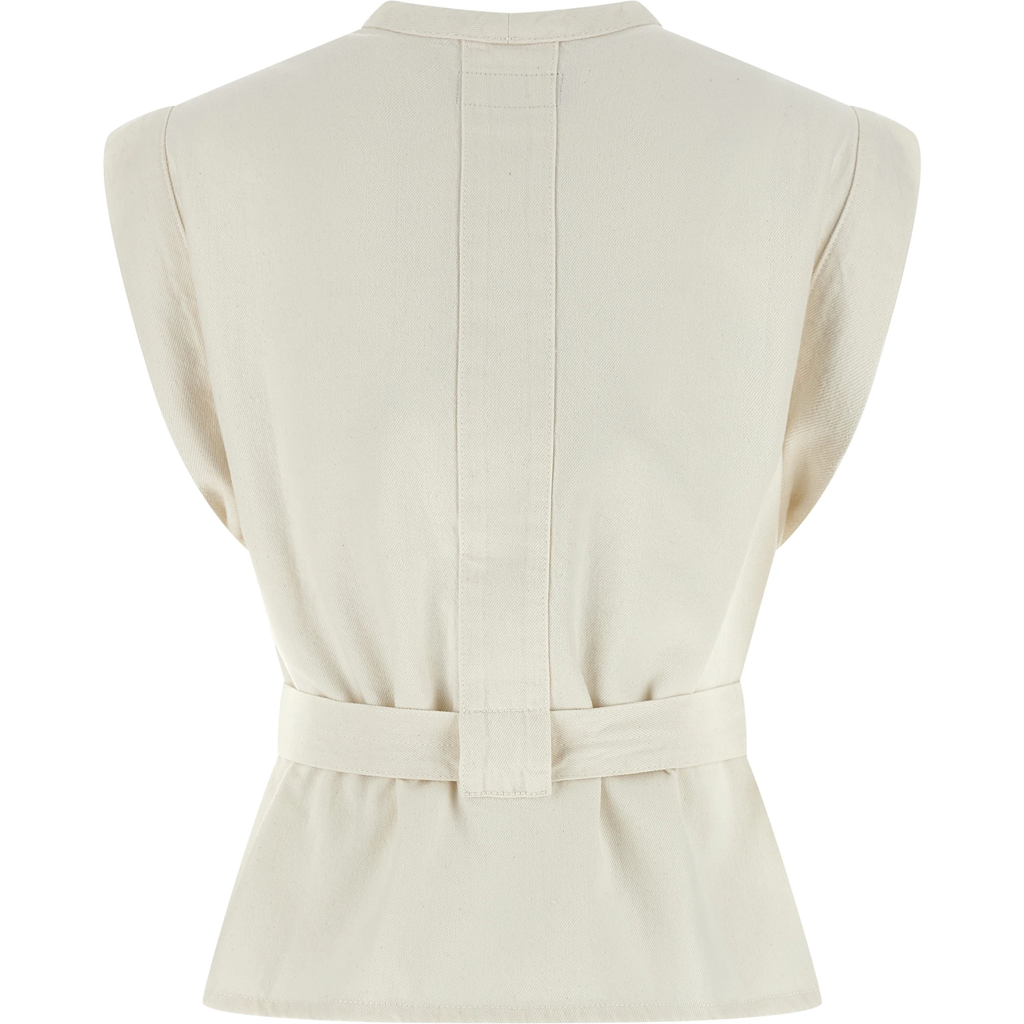 White Cotton Sleeveless Jacket