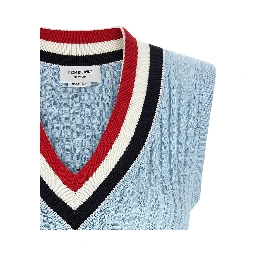 Blue Cotton Sleeveless Jacket