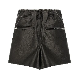 Black Calfskin Long Skirt