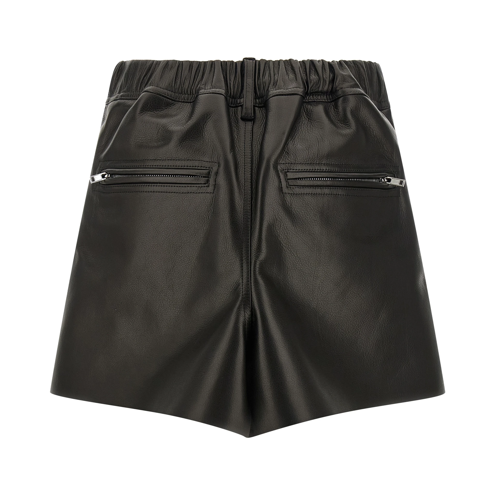 Black Calfskin Long Skirt