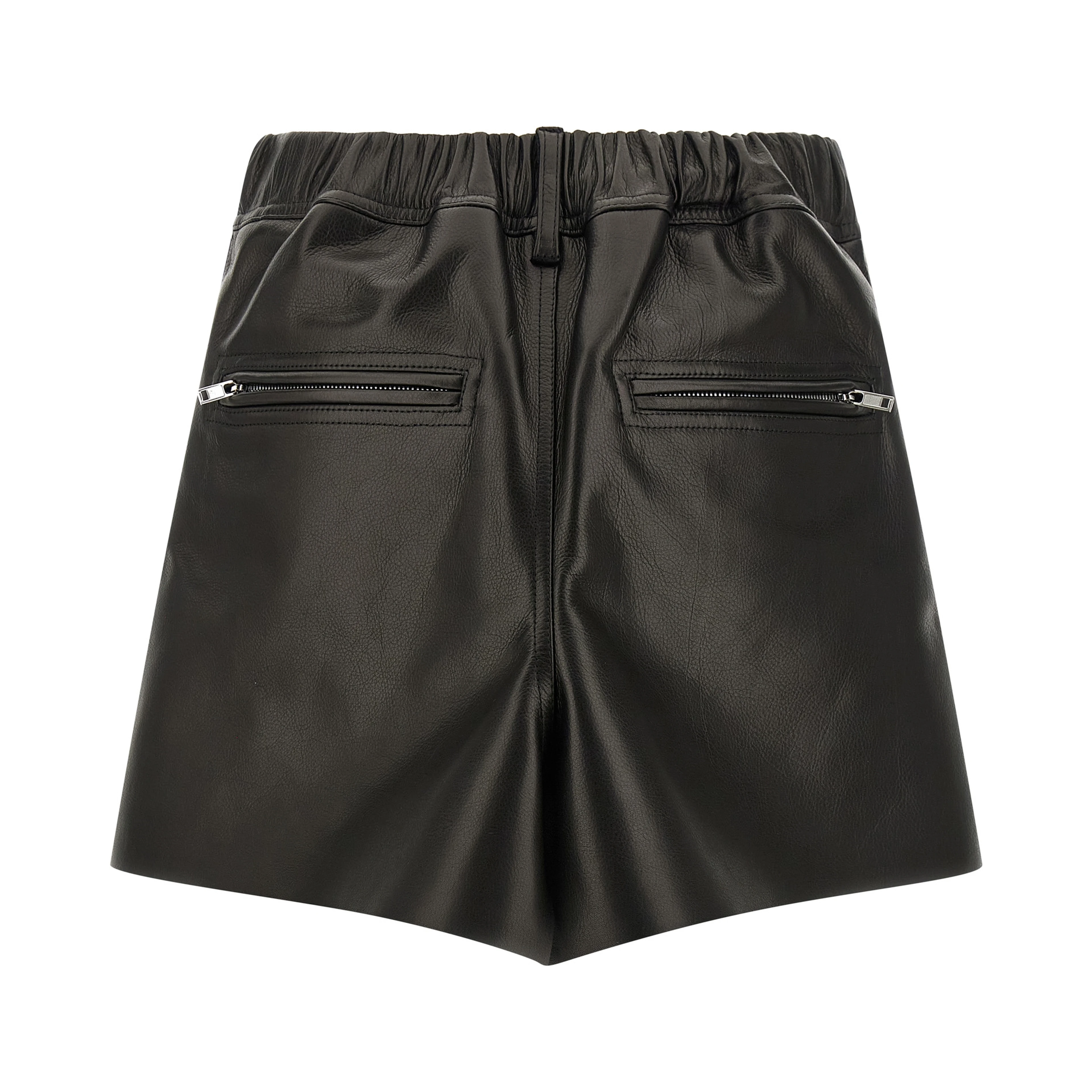 Black Calfskin Long Skirt