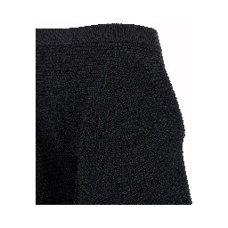 Black Polyester Cropped Pants