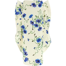 Blue Cotton Mini Skirt