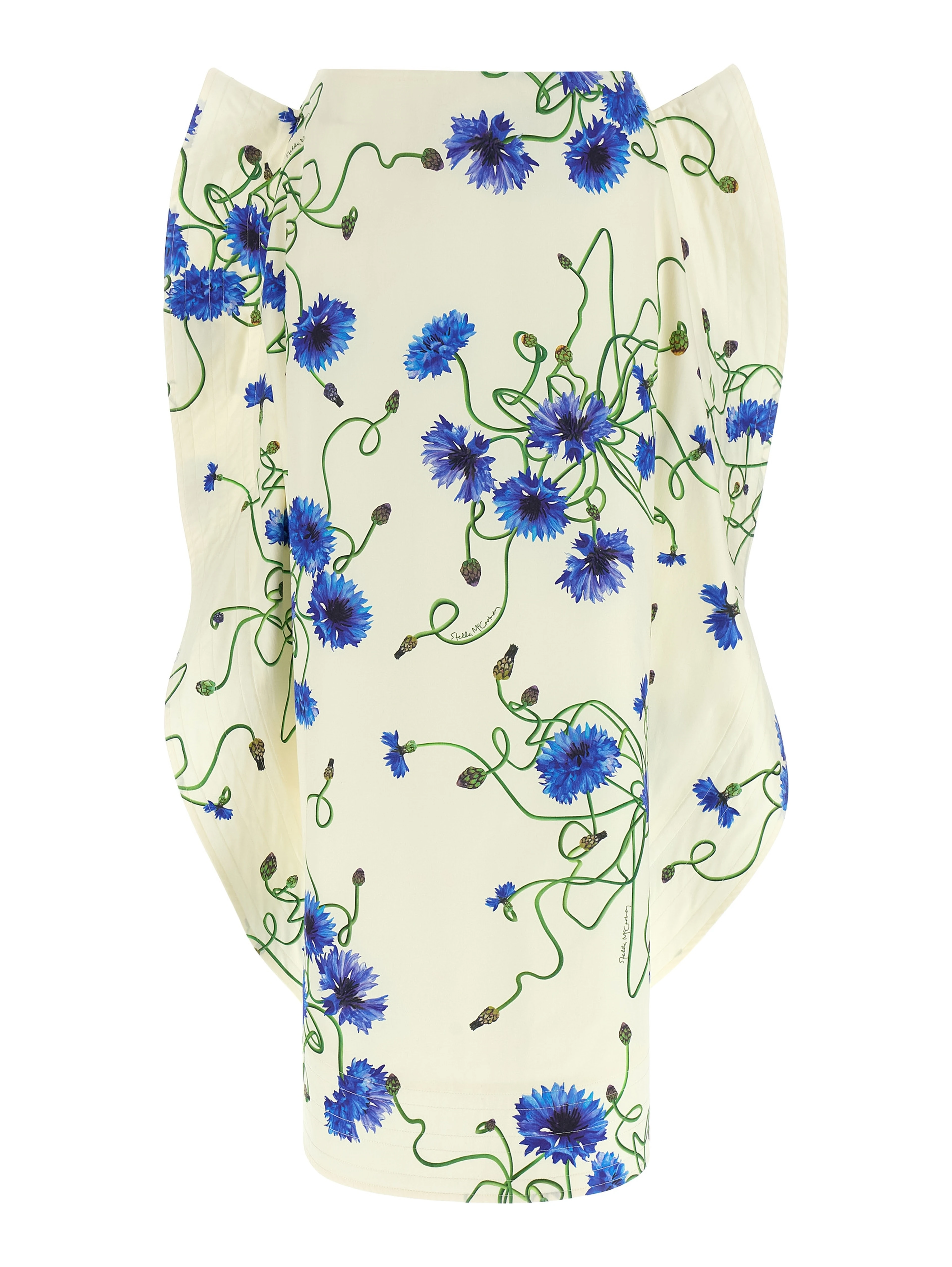 Blue Cotton Mini Skirt