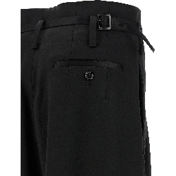 Black Acetate Flared Pants