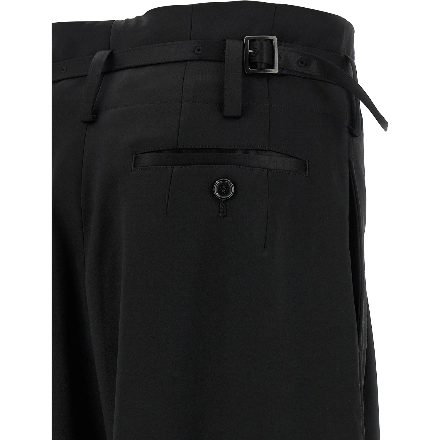 Black Acetate Flared Pants