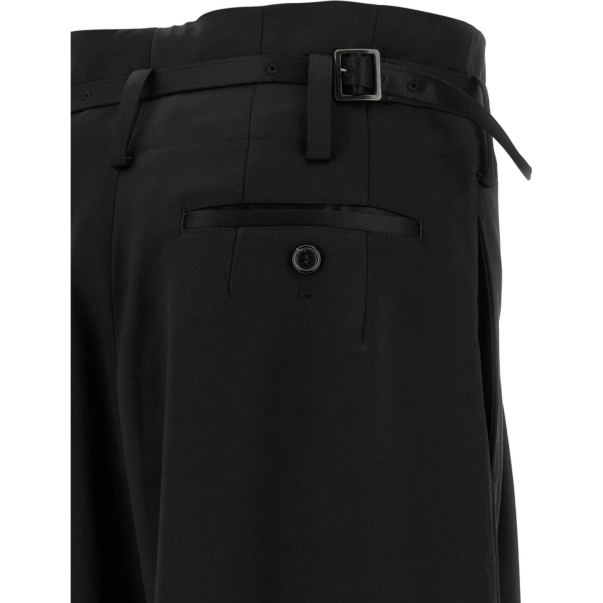 Black Acetate Flared Pants