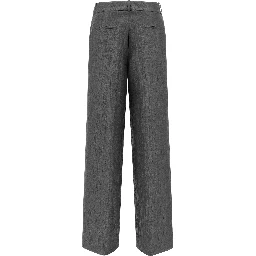 Gray Linen Casual Pants