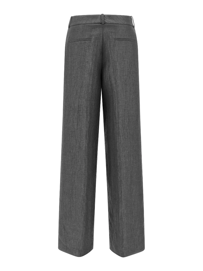 Gray Linen Casual Pants