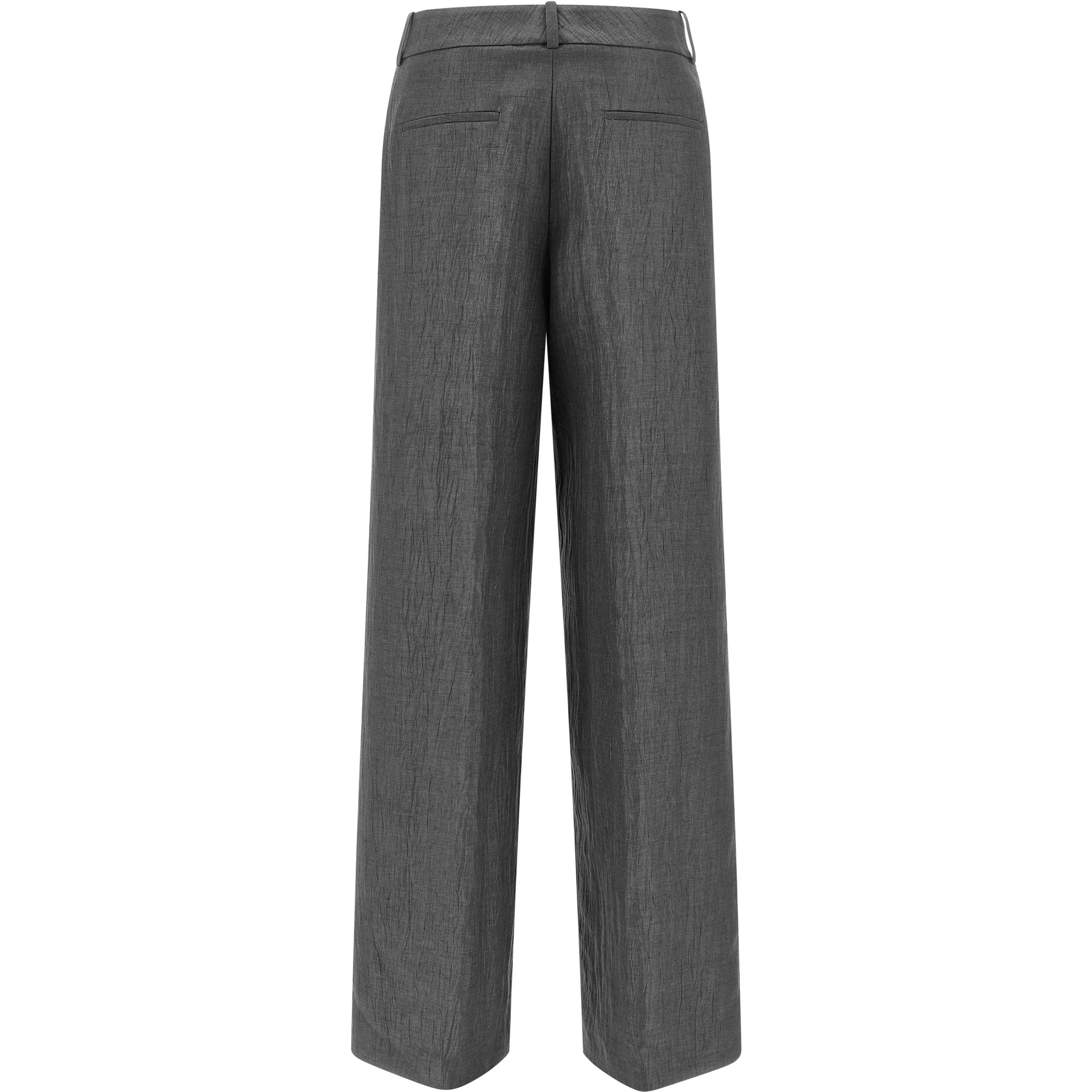 Gray Linen Casual Pants