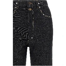 Black Cotton High-Waisted Jean