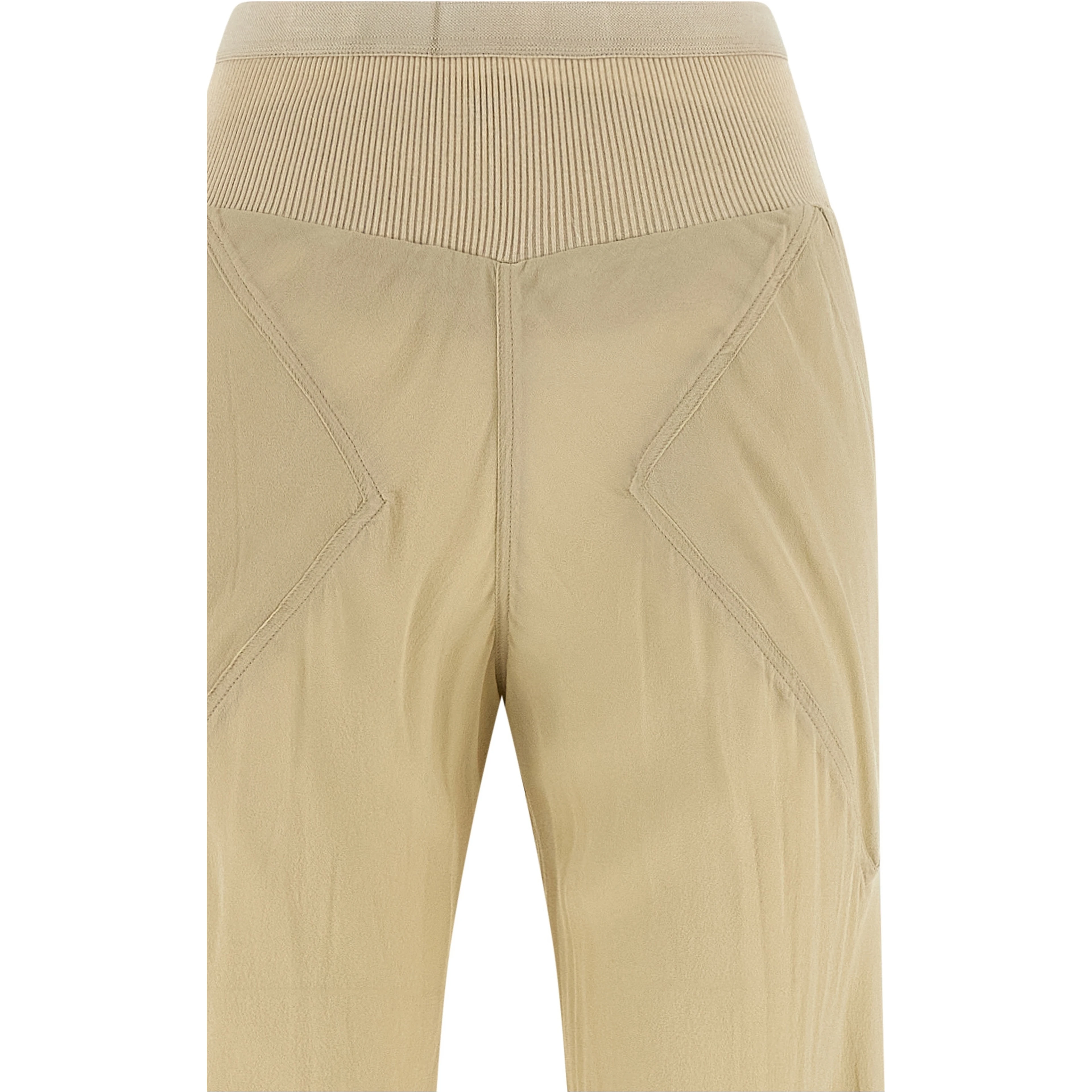 Beige Silk Flared Pants