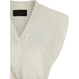 White Cotton Sleeveless Jacket