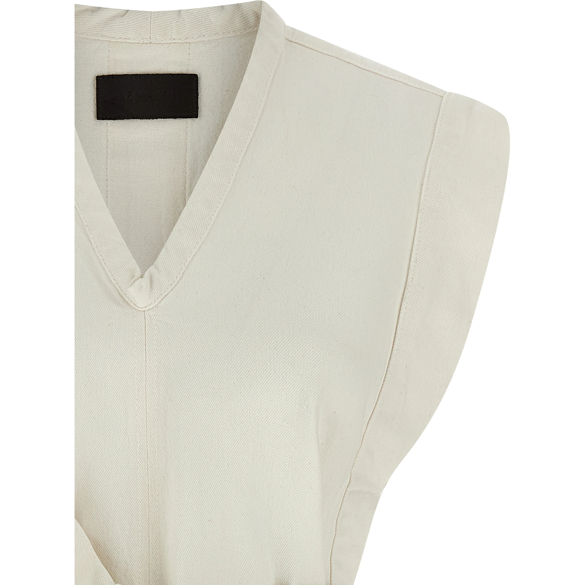 White Cotton Sleeveless Jacket