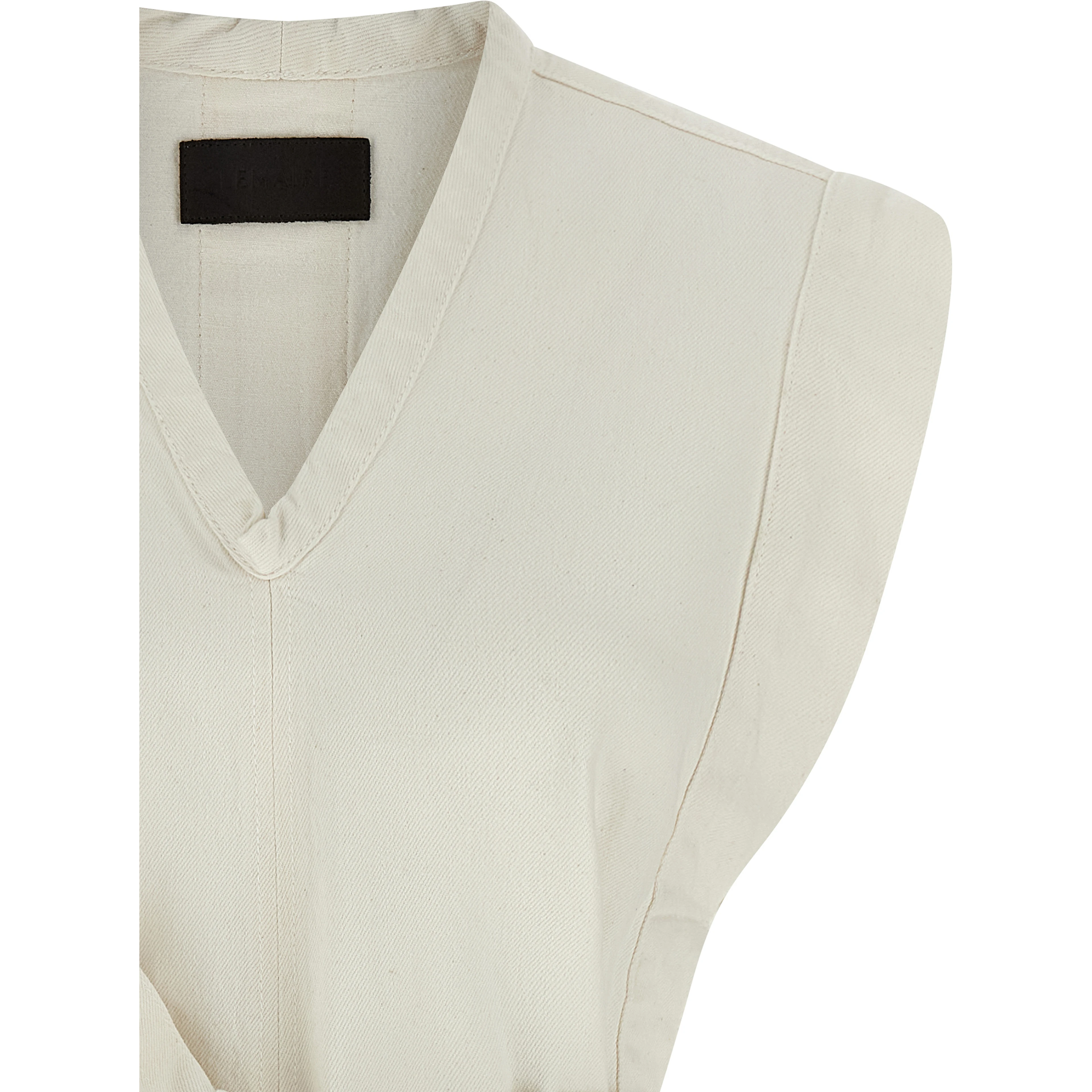White Cotton Sleeveless Jacket