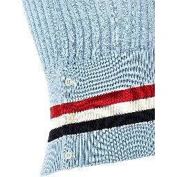 Blue Cotton Sleeveless Jacket